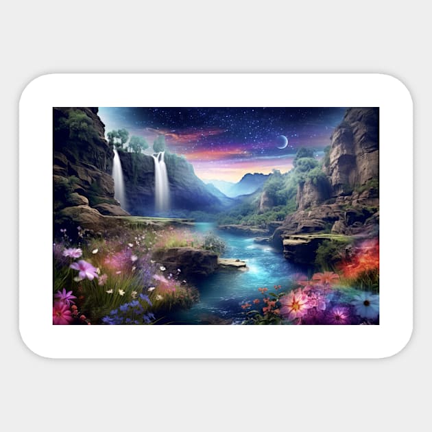 Landscape Magical Dimension Fantastic Planet Surrealist Sticker by Cubebox